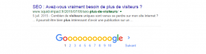 10ème résultat d'une requête sur Google