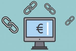 liens et sigle euros sur ordinateur